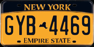 NY license plate GYB4469