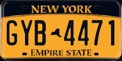 NY license plate GYB4471