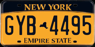 NY license plate GYB4495
