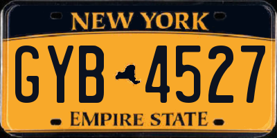 NY license plate GYB4527
