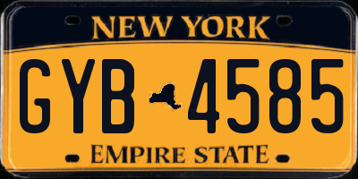 NY license plate GYB4585