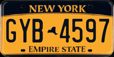 NY license plate GYB4597