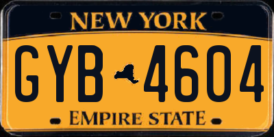 NY license plate GYB4604