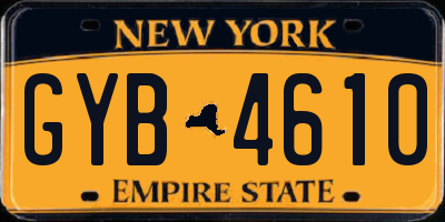 NY license plate GYB4610