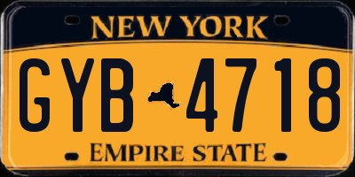 NY license plate GYB4718