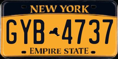 NY license plate GYB4737