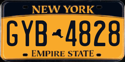 NY license plate GYB4828