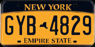 NY license plate GYB4829