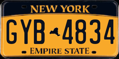 NY license plate GYB4834