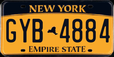 NY license plate GYB4884
