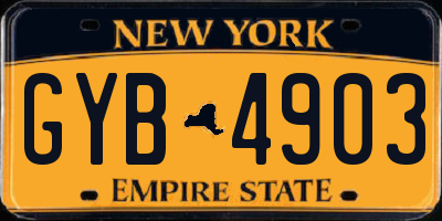 NY license plate GYB4903