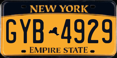 NY license plate GYB4929
