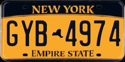 NY license plate GYB4974