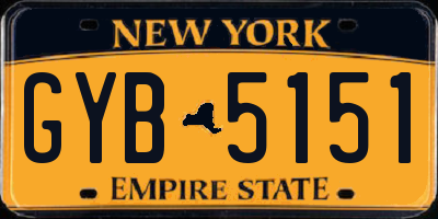 NY license plate GYB5151
