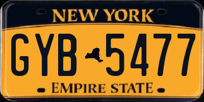 NY license plate GYB5477