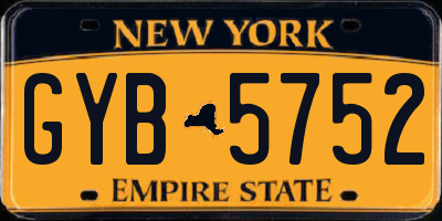 NY license plate GYB5752