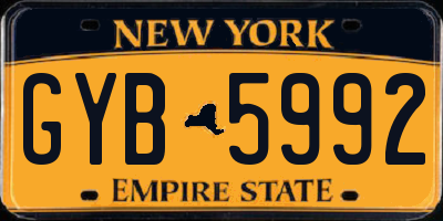 NY license plate GYB5992