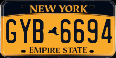 NY license plate GYB6694