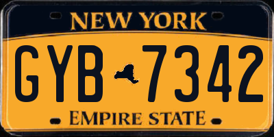 NY license plate GYB7342