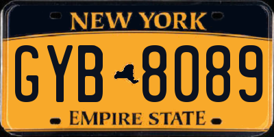 NY license plate GYB8089