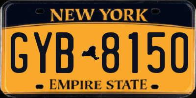 NY license plate GYB8150