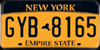 NY license plate GYB8165