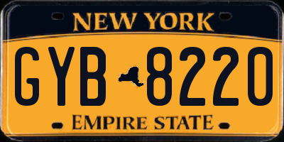 NY license plate GYB8220
