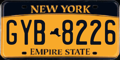 NY license plate GYB8226
