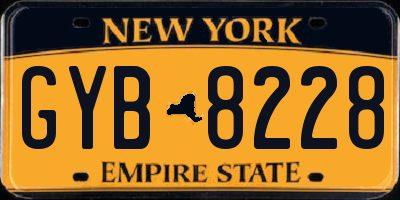 NY license plate GYB8228