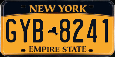 NY license plate GYB8241