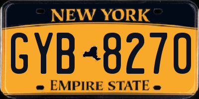 NY license plate GYB8270