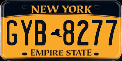 NY license plate GYB8277