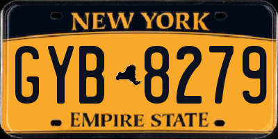 NY license plate GYB8279