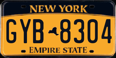 NY license plate GYB8304