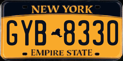 NY license plate GYB8330