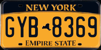 NY license plate GYB8369