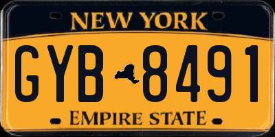 NY license plate GYB8491