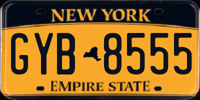 NY license plate GYB8555