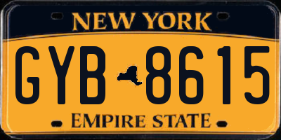 NY license plate GYB8615