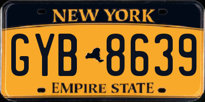 NY license plate GYB8639