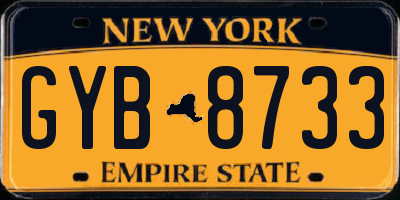 NY license plate GYB8733