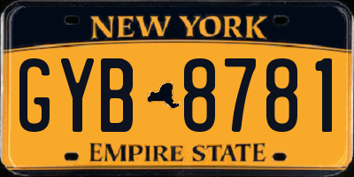 NY license plate GYB8781