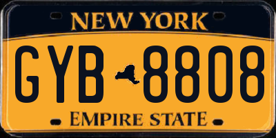 NY license plate GYB8808