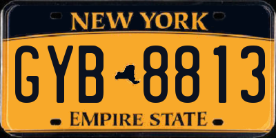 NY license plate GYB8813