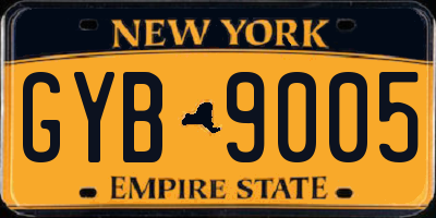 NY license plate GYB9005