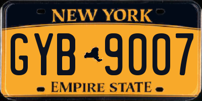 NY license plate GYB9007