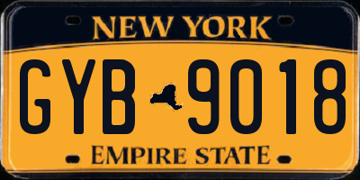 NY license plate GYB9018
