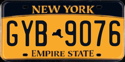 NY license plate GYB9076