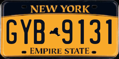 NY license plate GYB9131