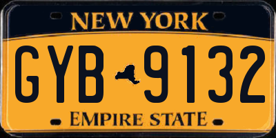 NY license plate GYB9132
